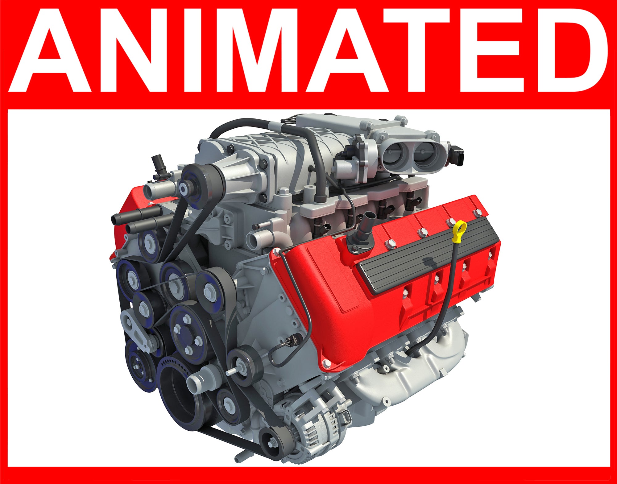 Animated V8 Engine