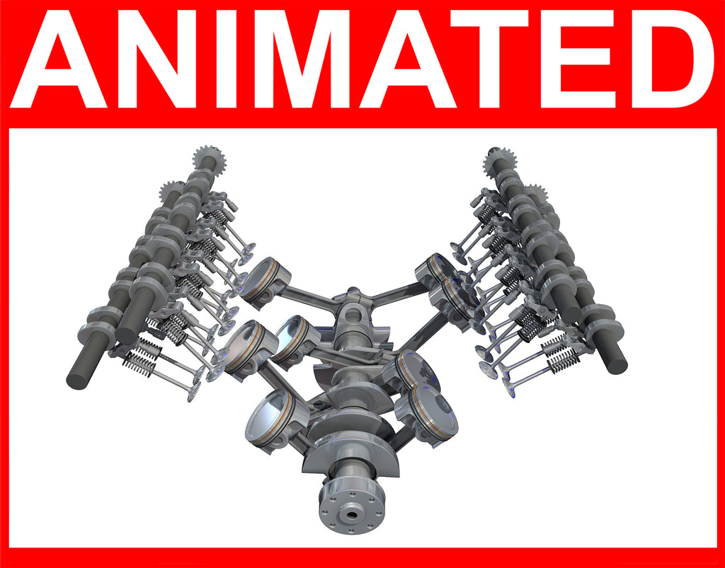 Animated V8 Engine Cylinders