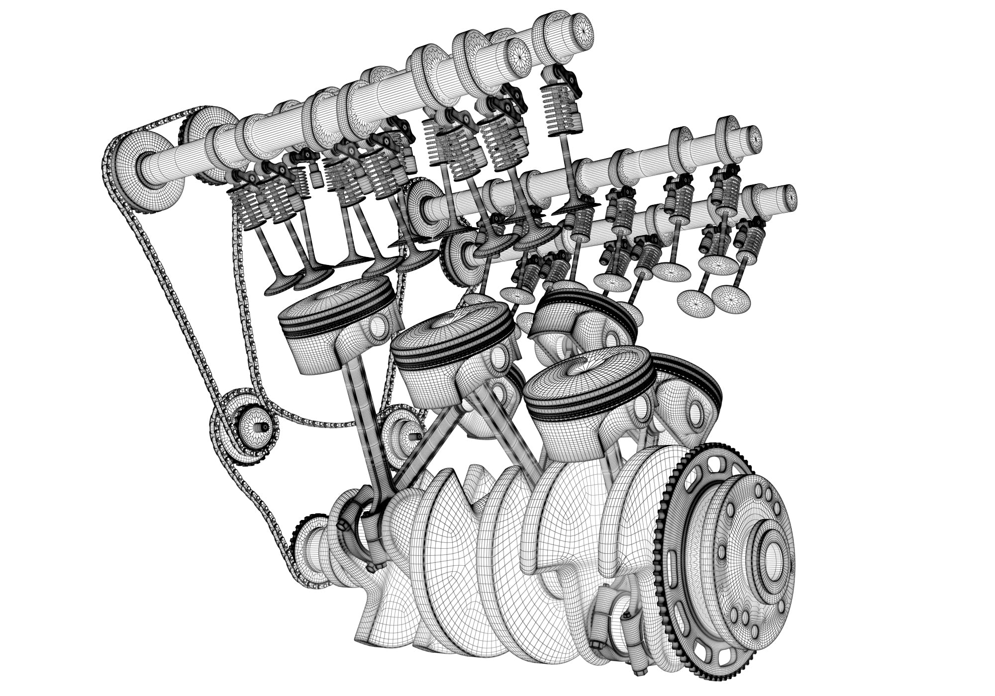 Cylinders Crankshaft Animation