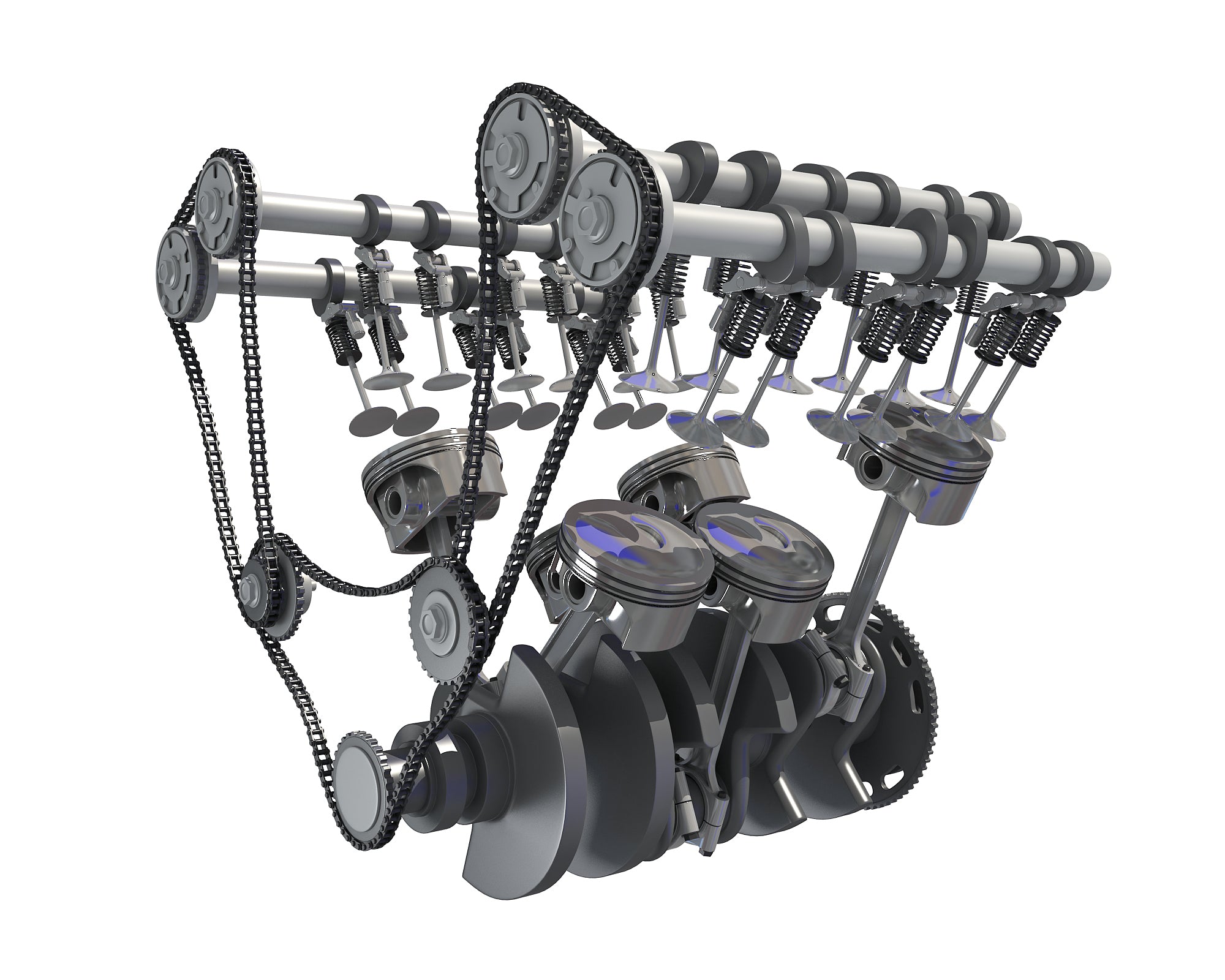 Animated V6 Engine