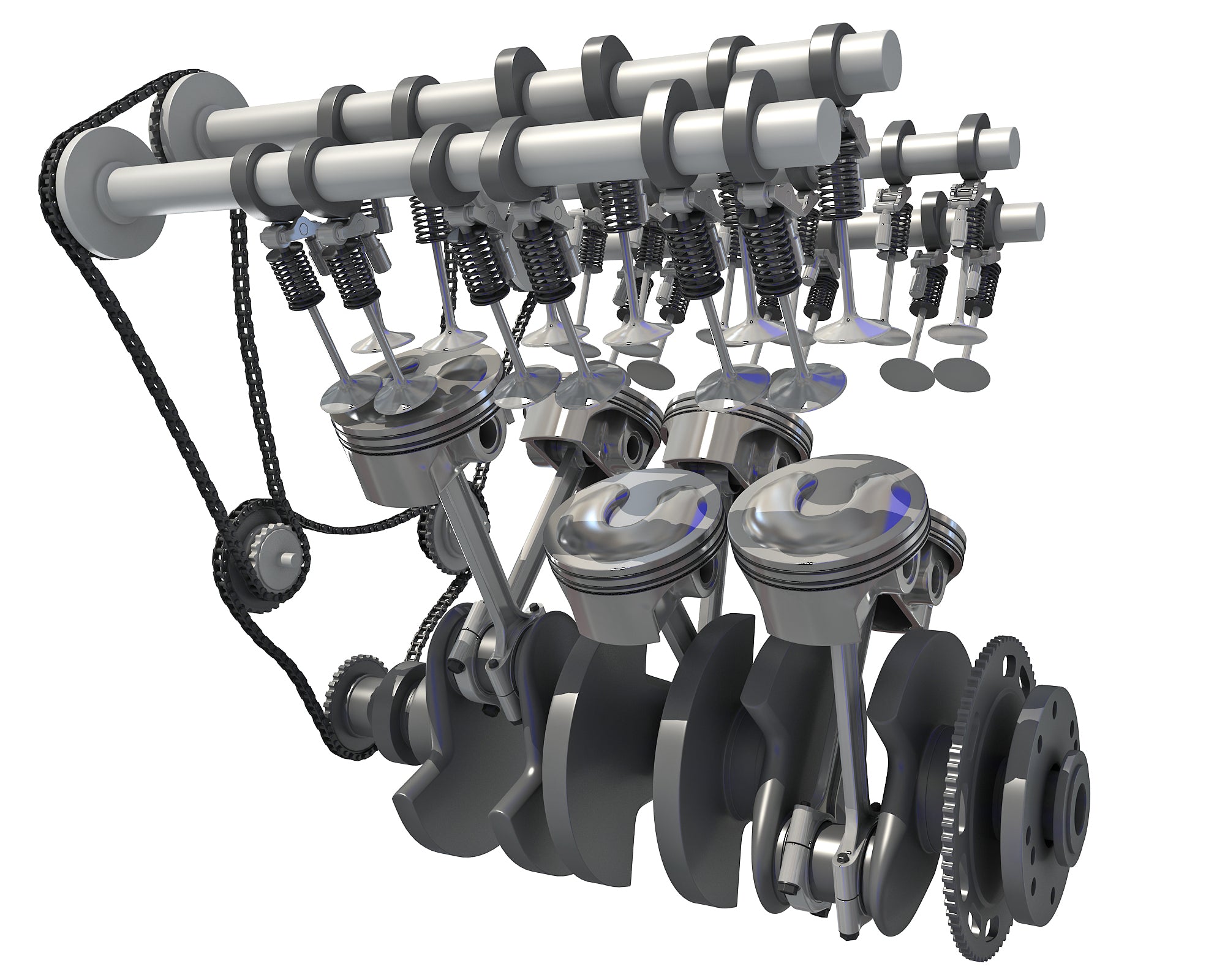 Animated V6 Engine