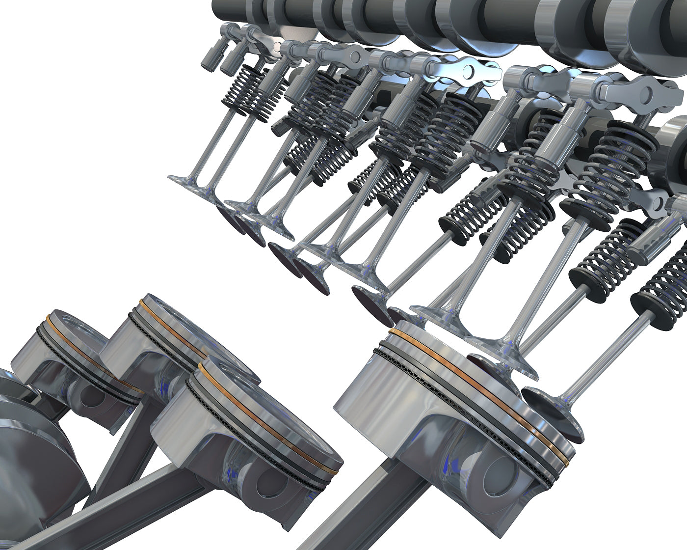 Animated V8 Engine Cylinders
