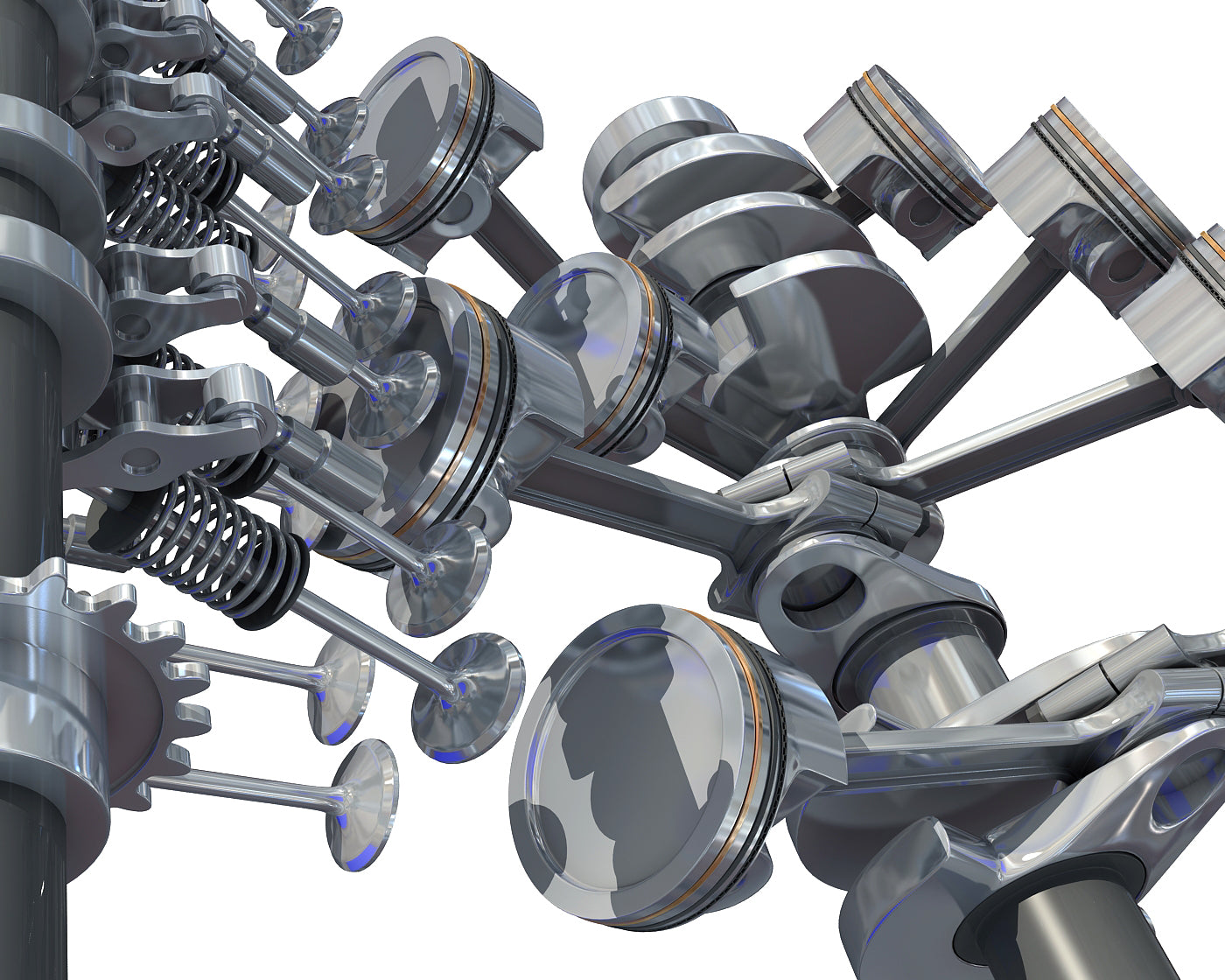 Animated V8 Engine Cylinders