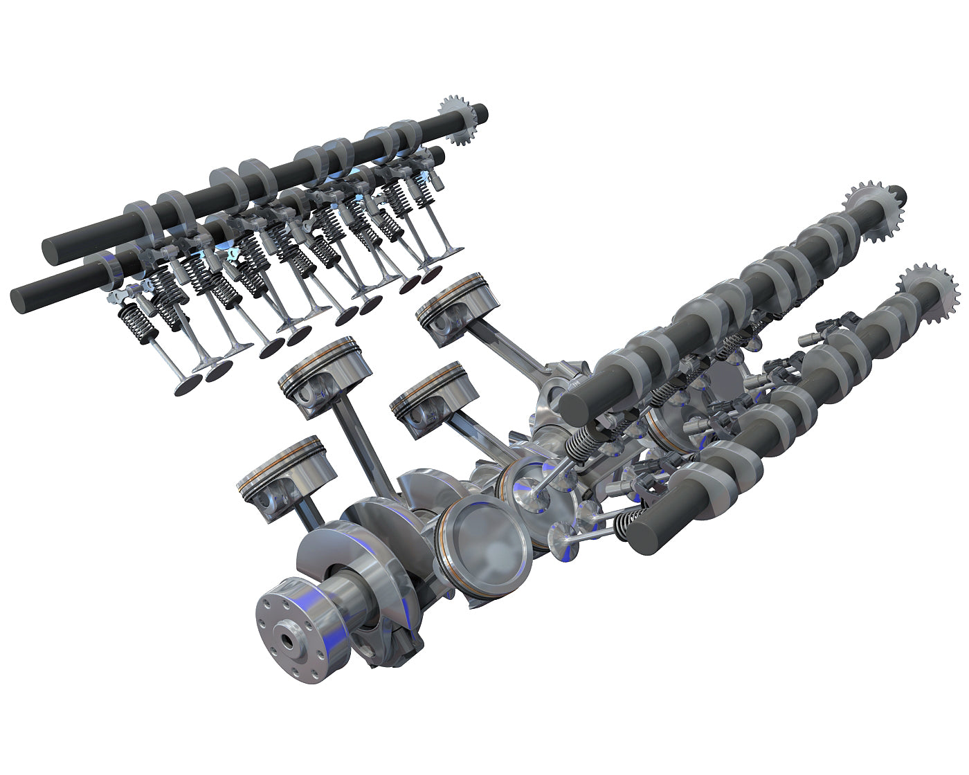 Animated V8 Engine Cylinders