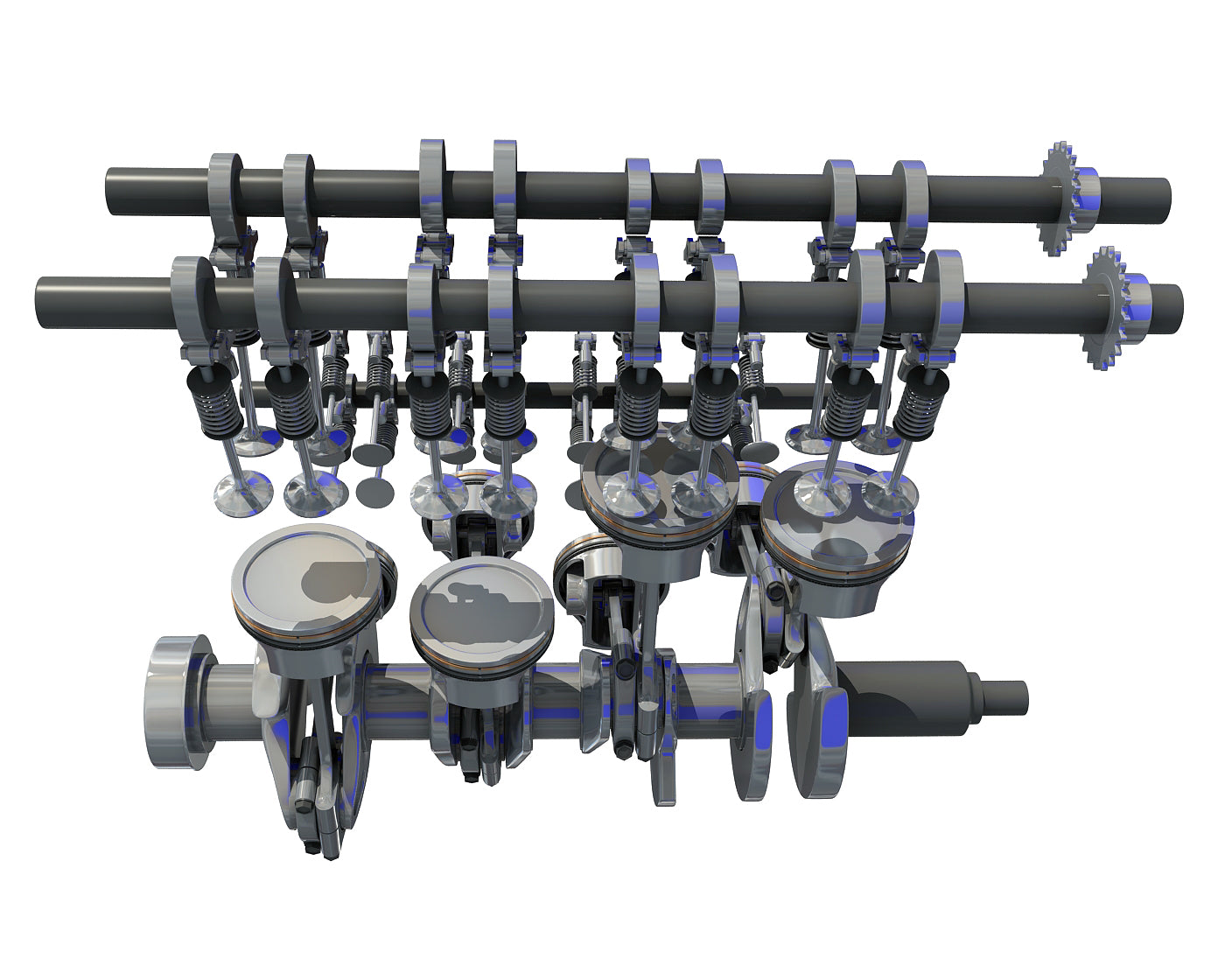 Animated V8 Engine Cylinders