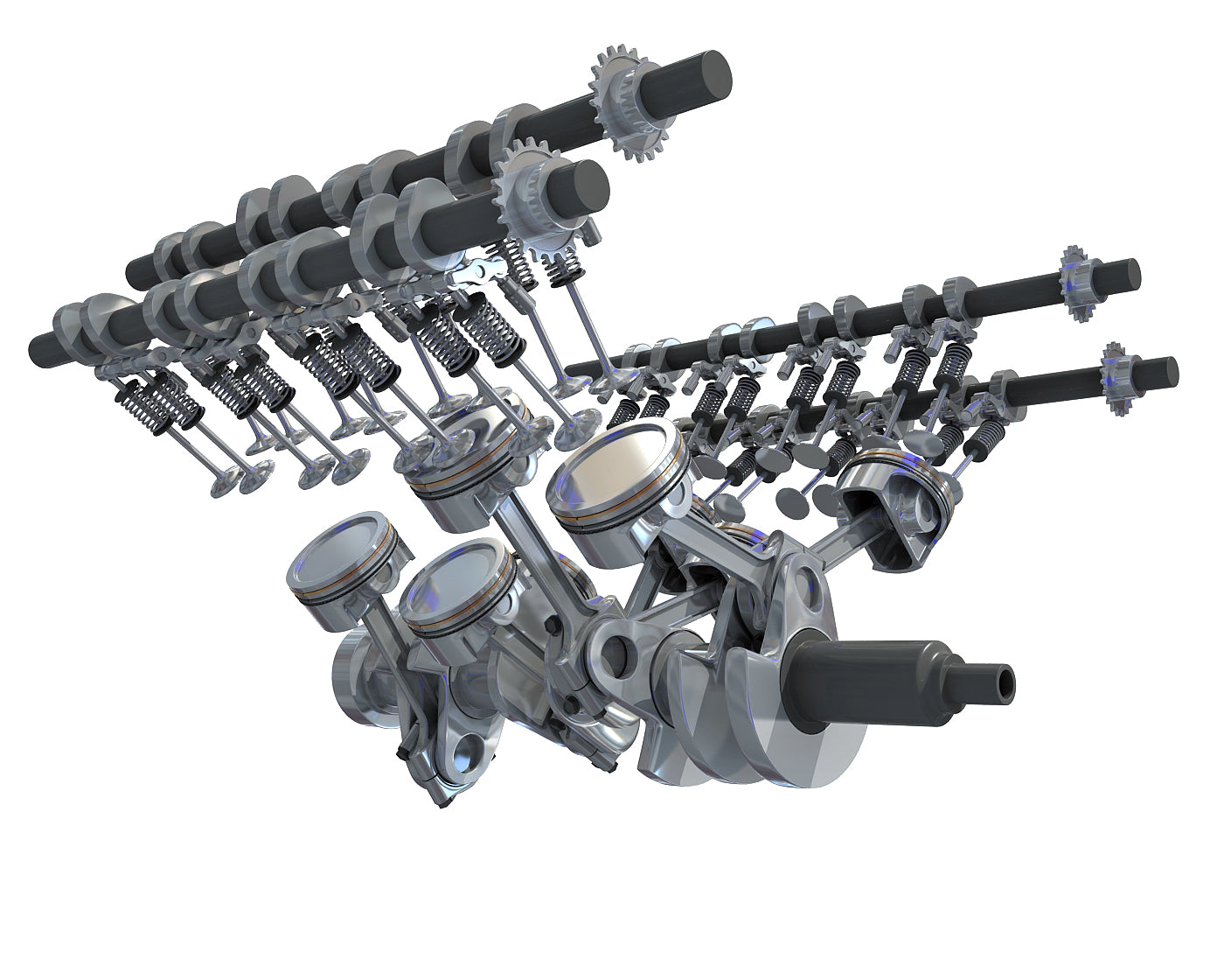 Animated V8 Engine Cylinders