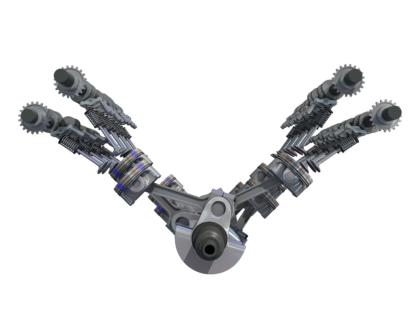 Animated V8 Engine Cylinders
