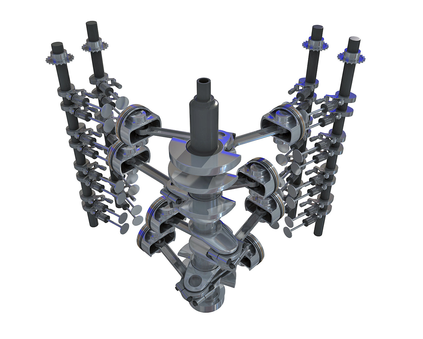 Animated V8 Engine Cylinders