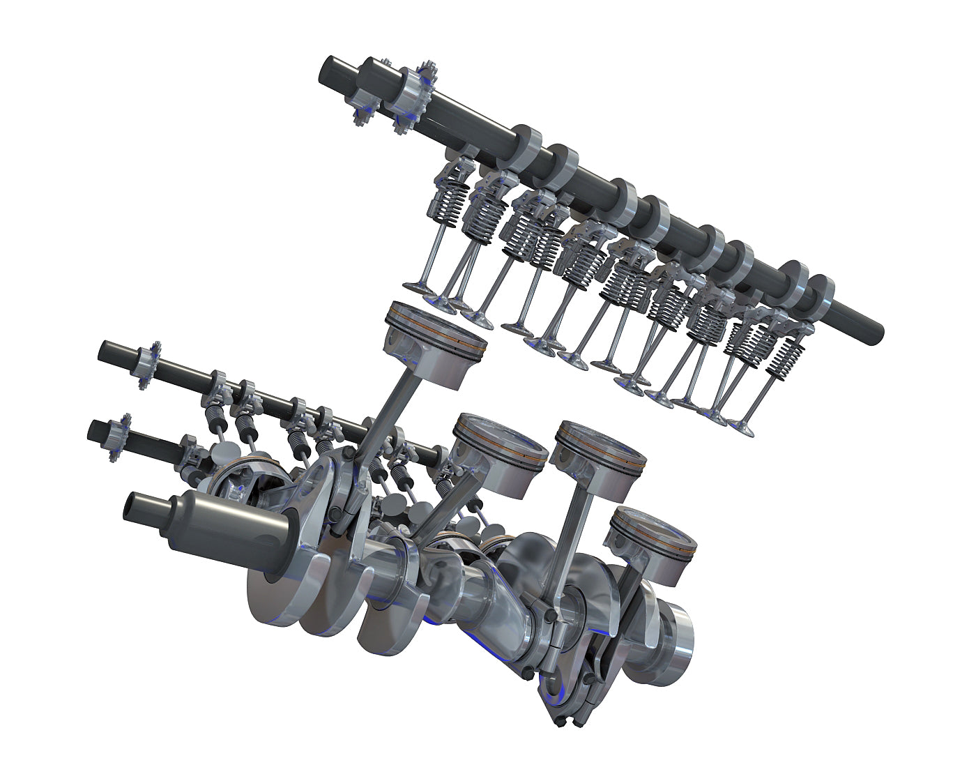 Animated V8 Engine Cylinders