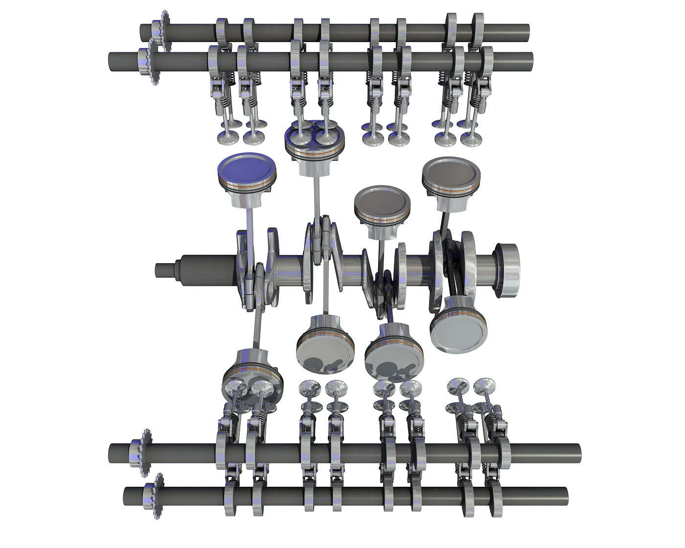 Animated V8 Engine Cylinders