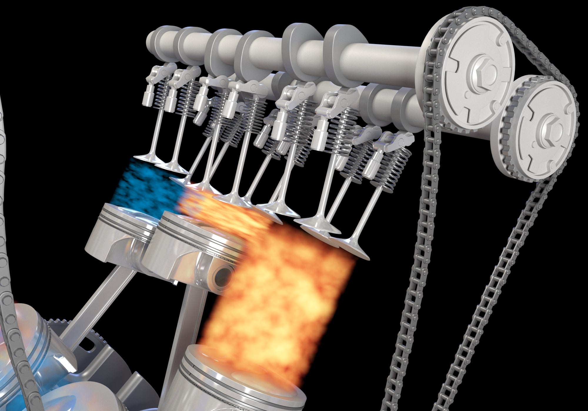4 Stroke Engine Animation 3d