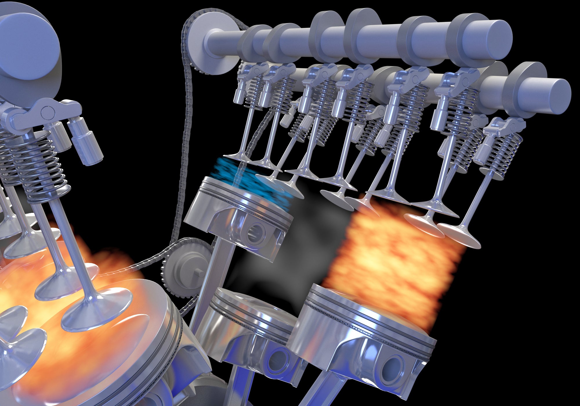 Animated Engine Ignition 3DS Max