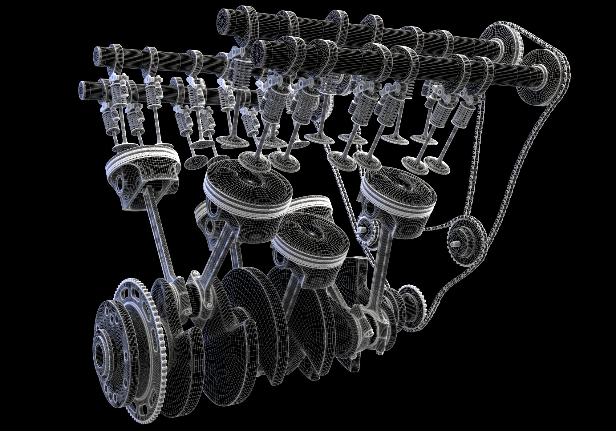 V6 Engine with Gasoline Ignition - 3D Model by 3D Horse