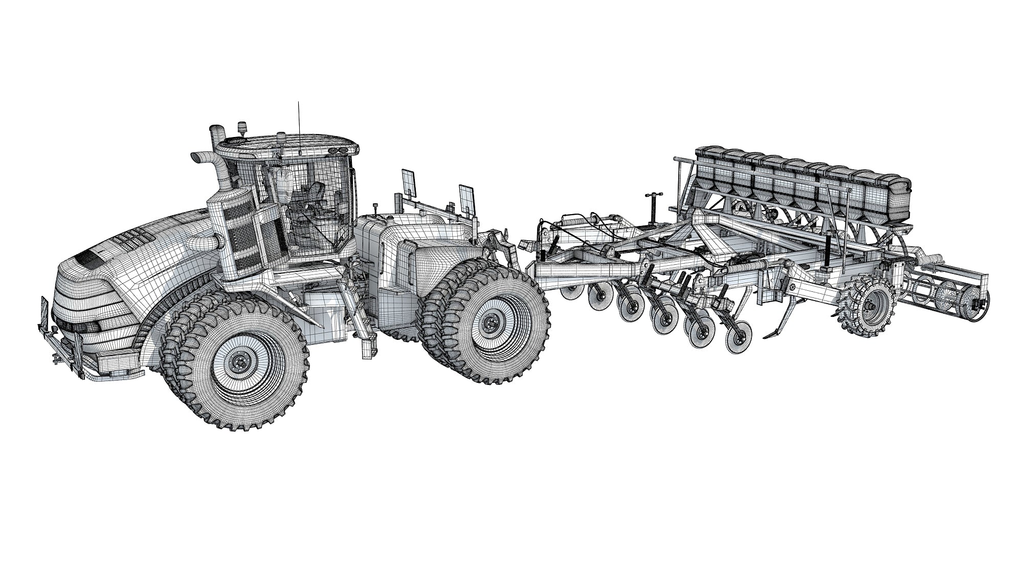 Articulated Tractor with Seed Drill