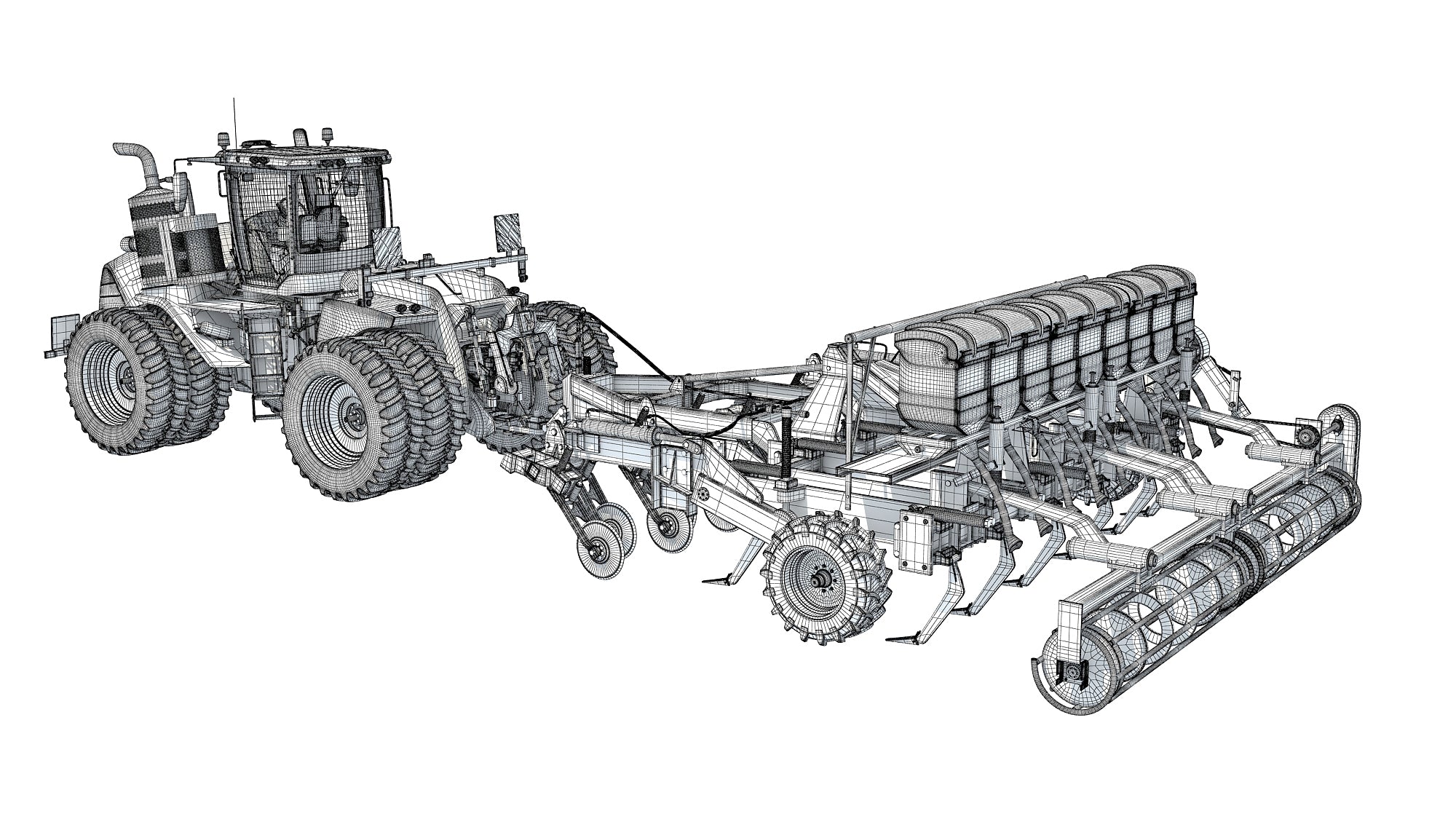 Articulated Tractor with Seed Drill