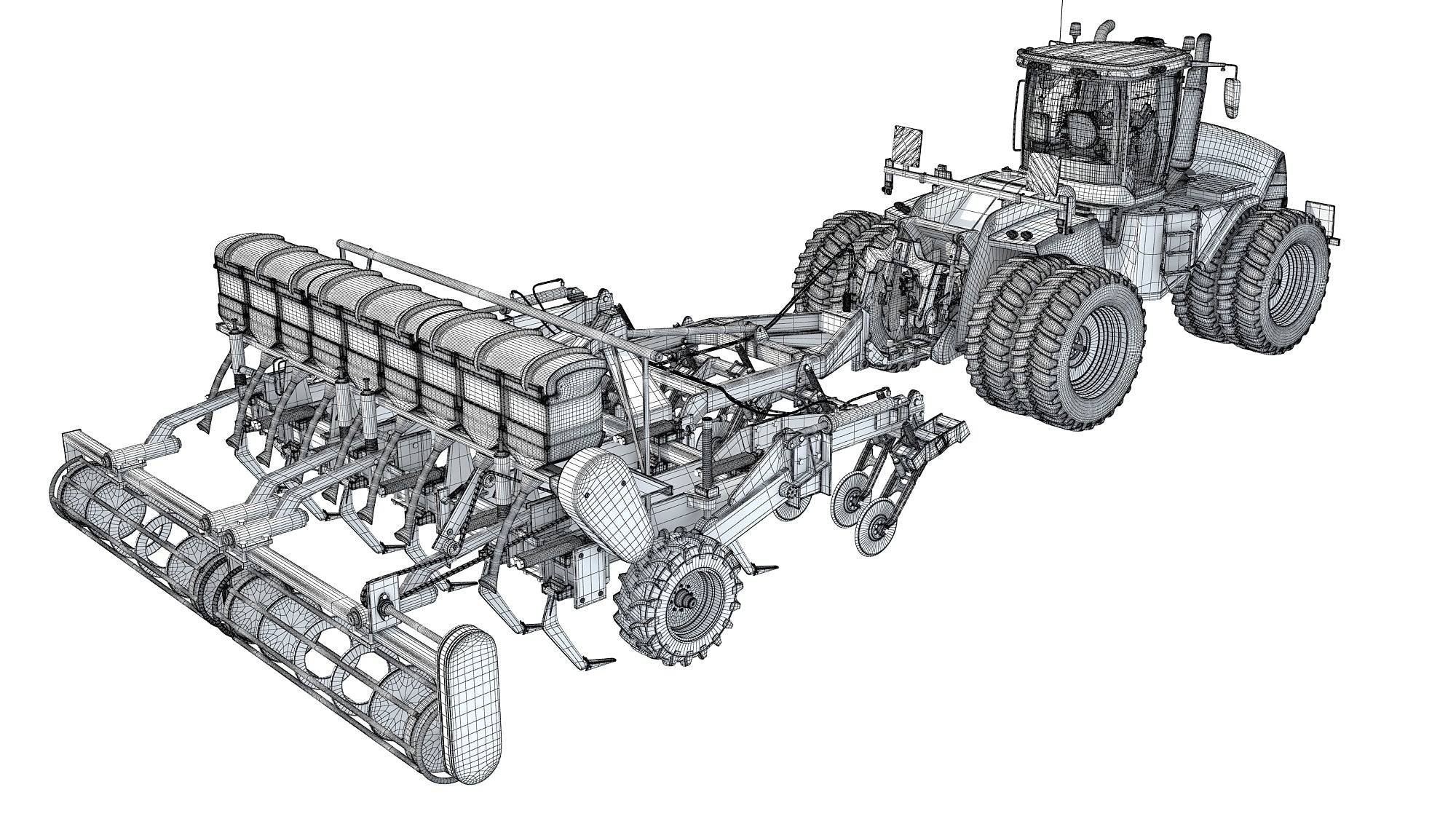 Articulated Tractor with Seed Drill