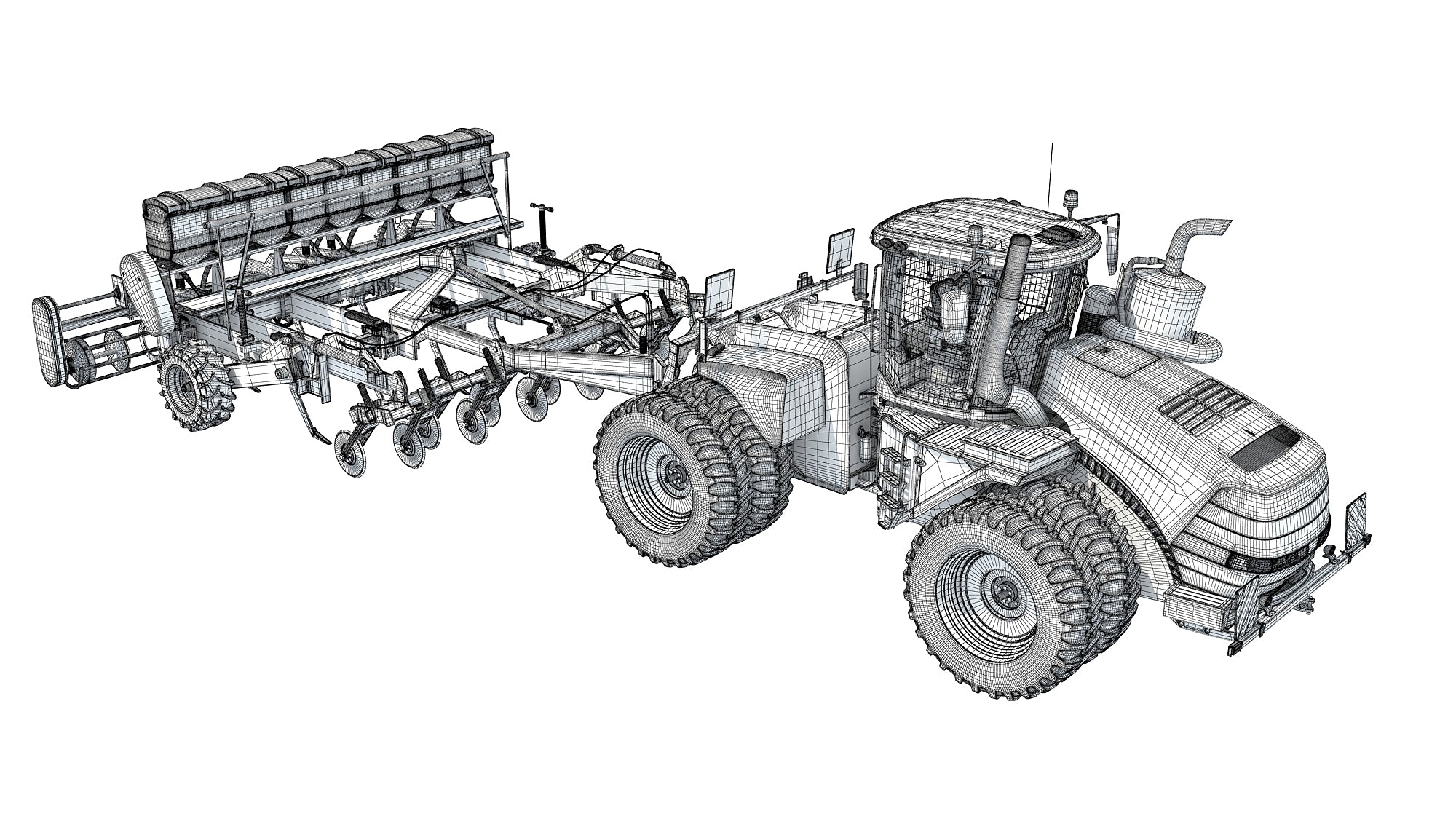 Articulated Tractor with Seed Drill