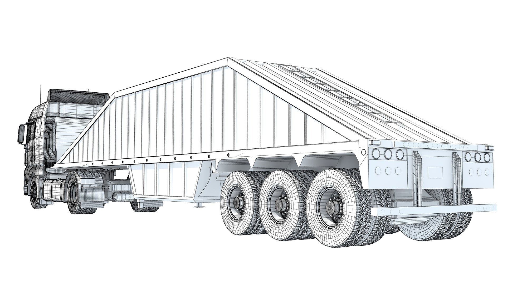 Truck with Bottom Dump Trailer