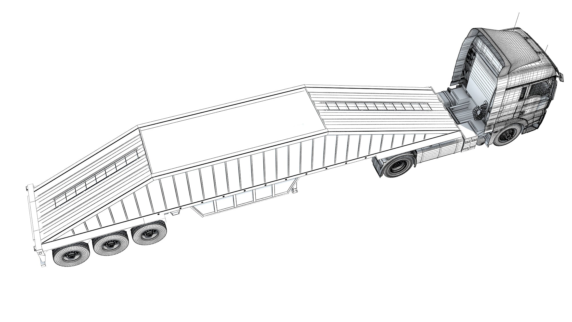 Truck with Bottom Dump Trailer