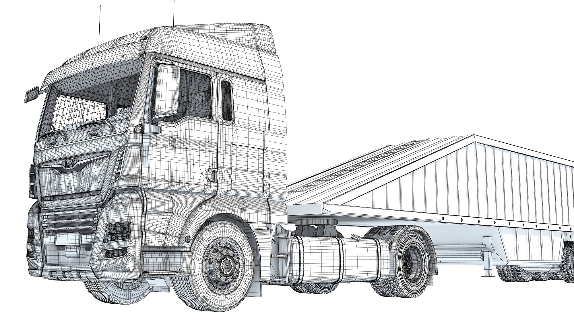 Truck with Bottom Dump Trailer