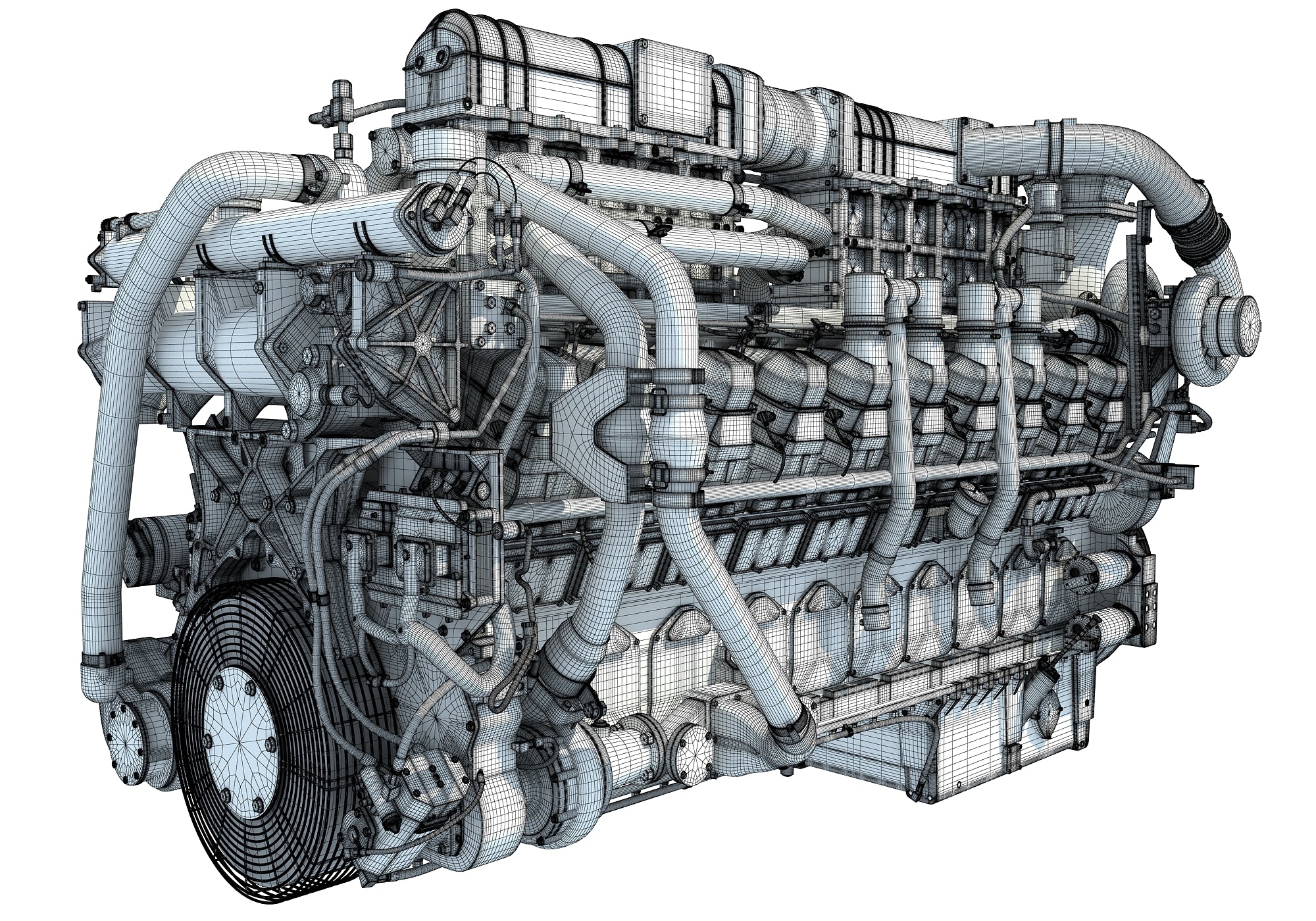 20 Cylinders Engine 3D Models