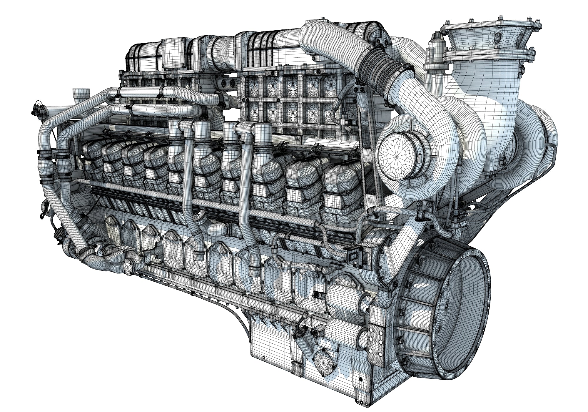 20 Cylinders Engine 3D Models