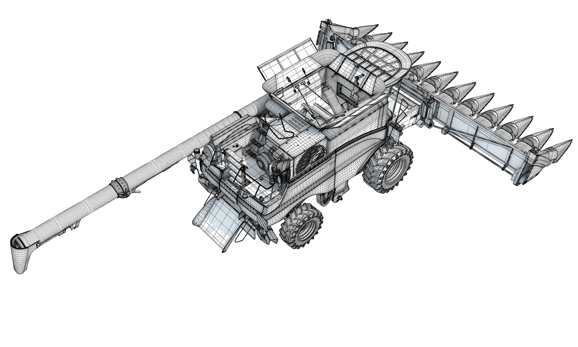 3D Models Corn Combine