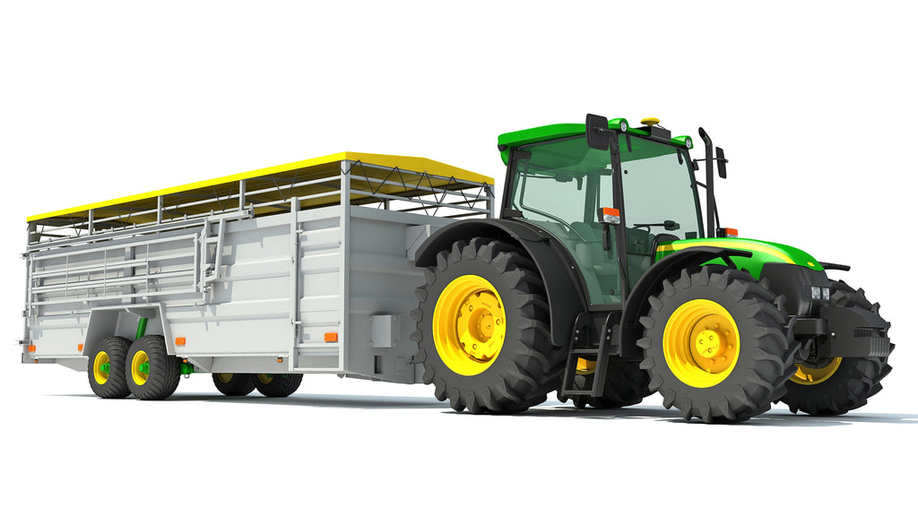 Tractor with Cattle Transporter Trailer