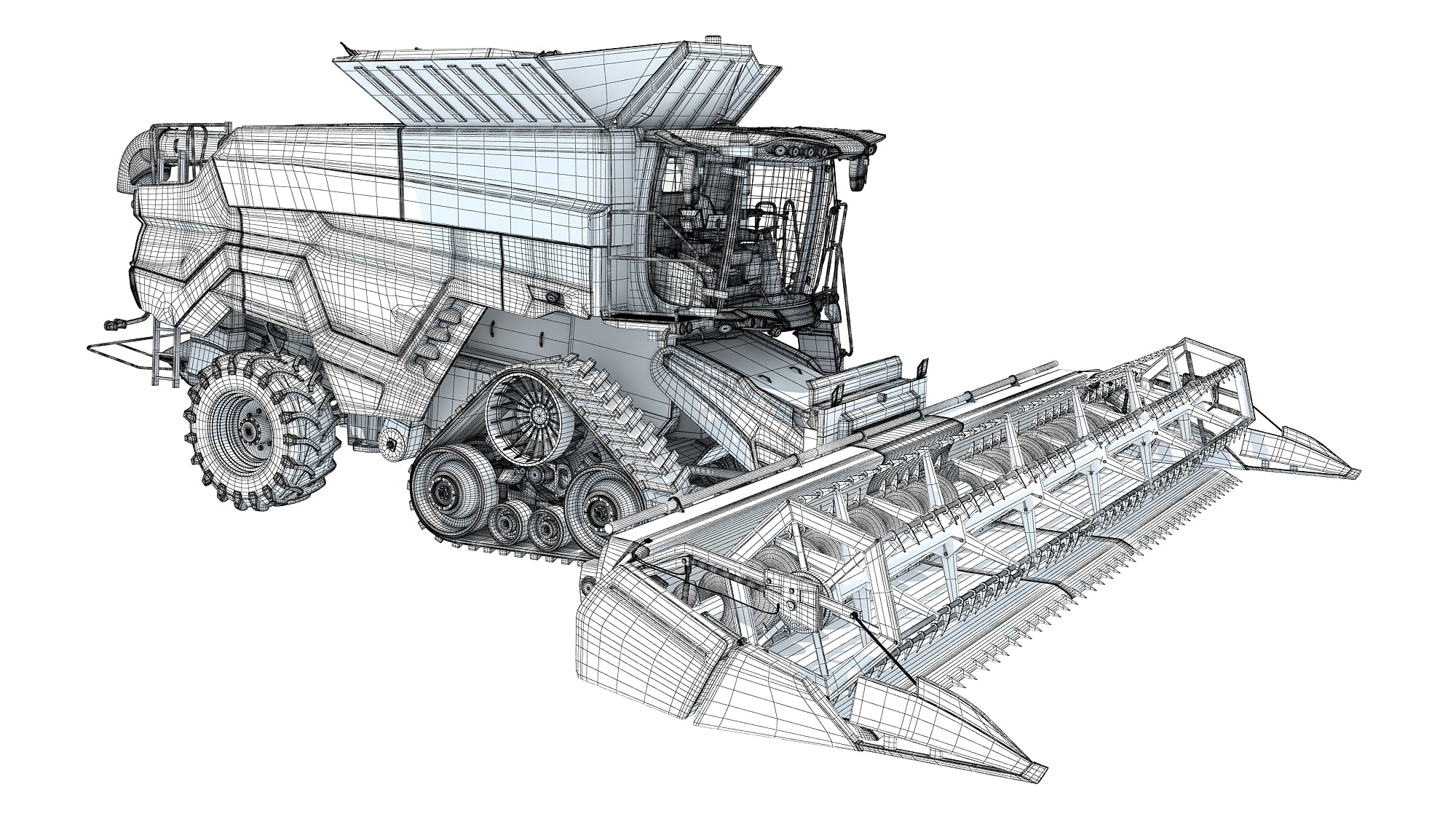 Black Combine Harvester V4