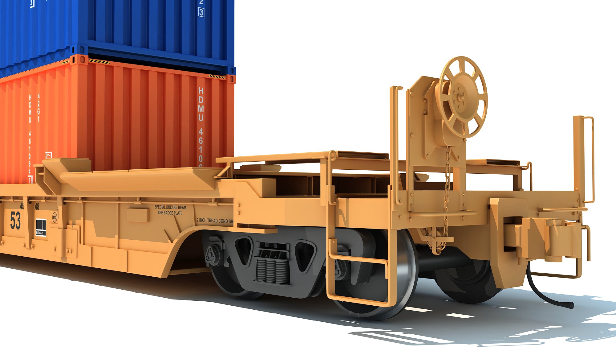 3D Models Double Stack Container Railcar – 3D Horse