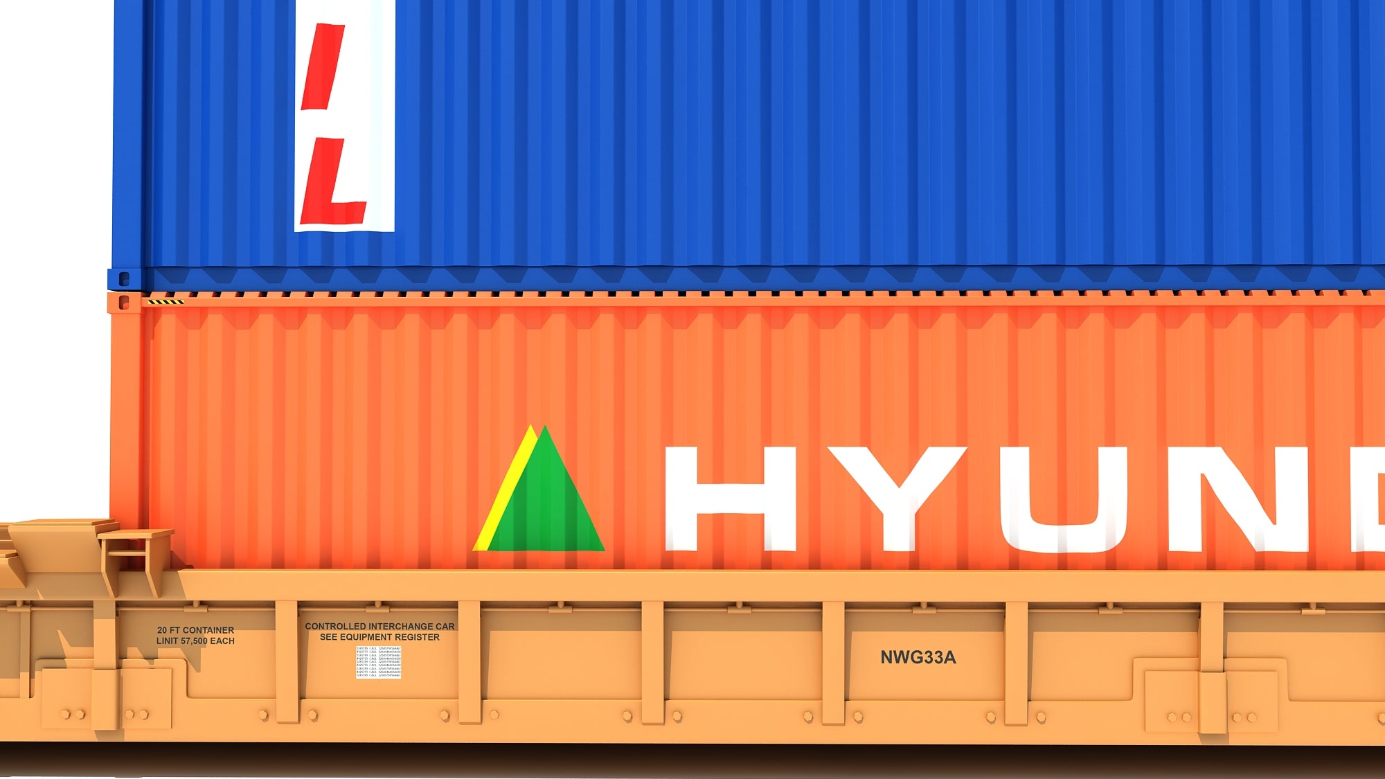 Double Stack Container Railcar