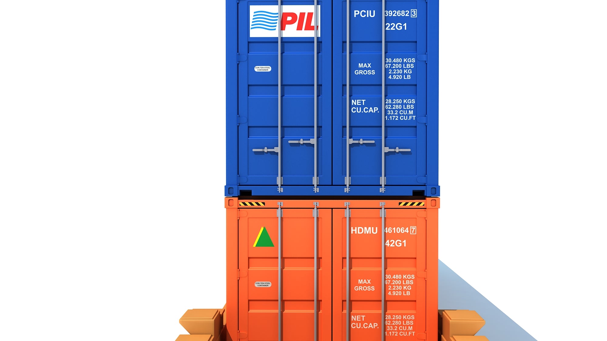 Double Stack Container Straps 3D Models Double Stack Container Railcar – 3D Horse