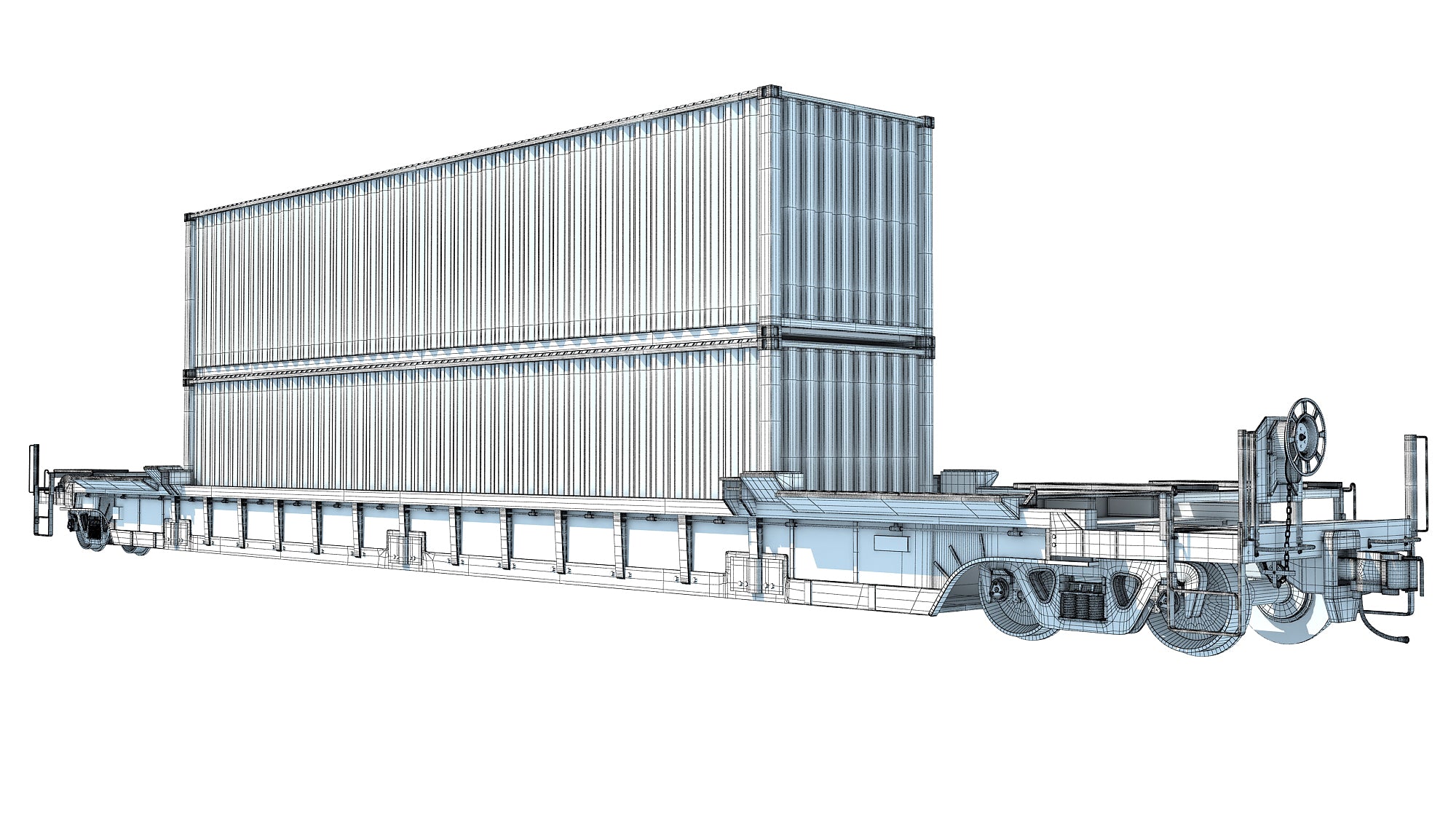 3D Models Double Stack Container Railcar – 3D Horse