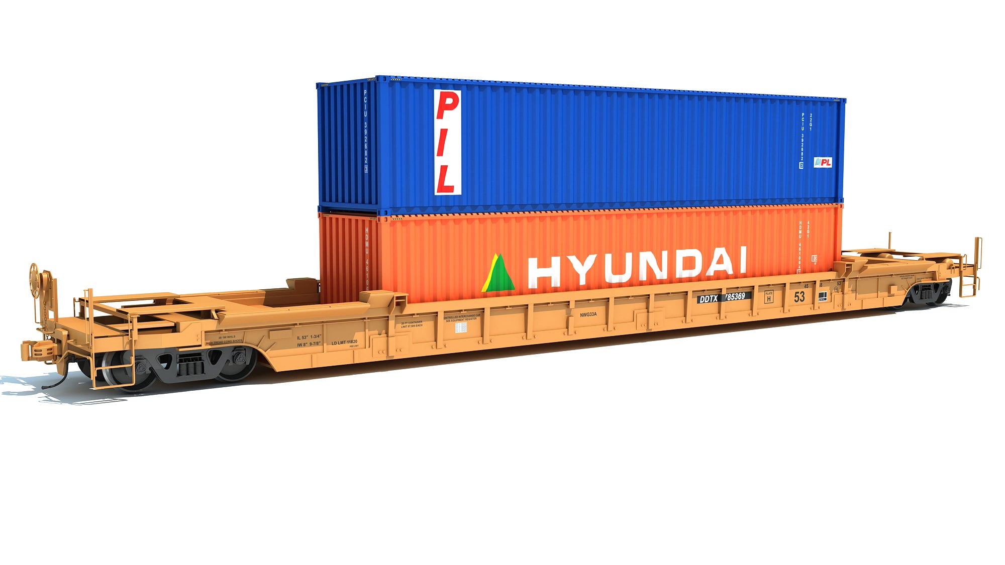 Double Stack Container Railcar