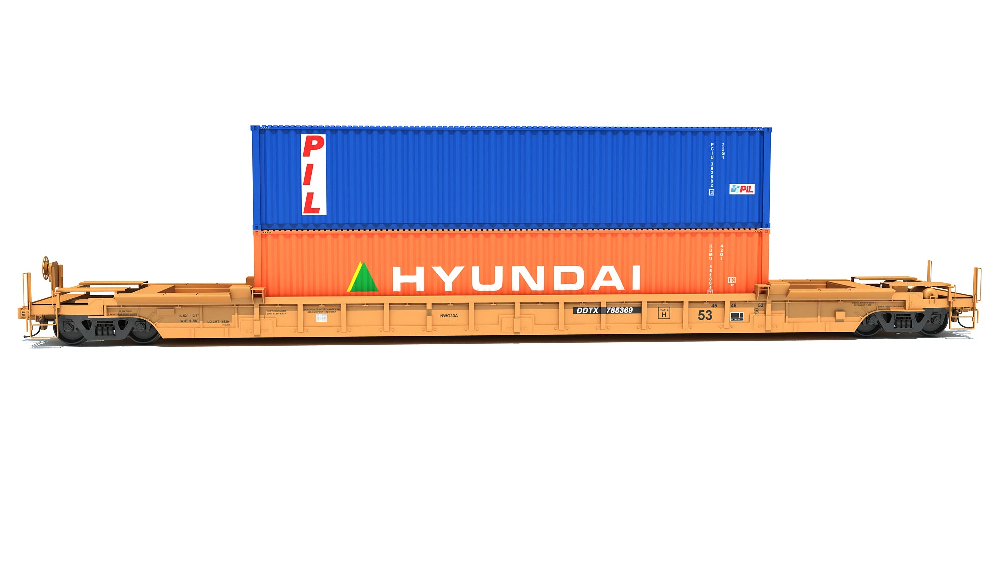 Double Stack Container Railcar