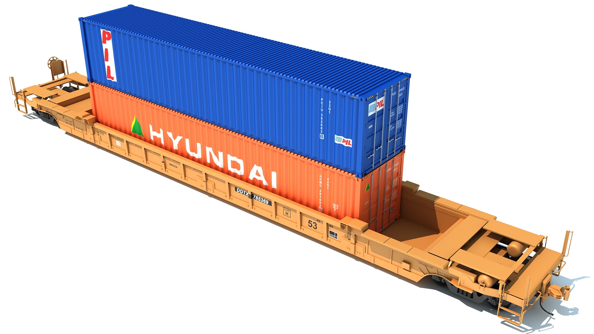 Double Stack Container Railcar