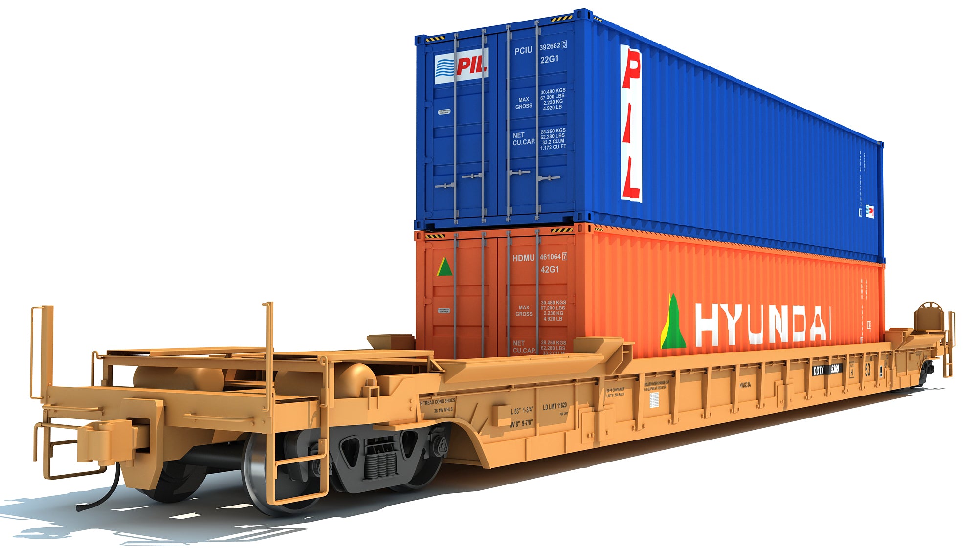 Double Stack Container Railcar