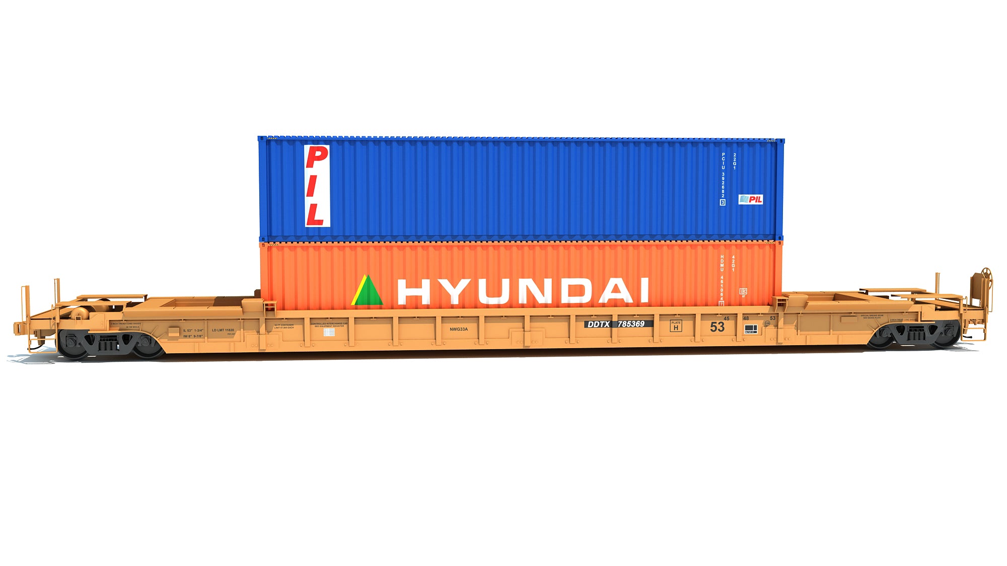 Double Stack Container Railcar