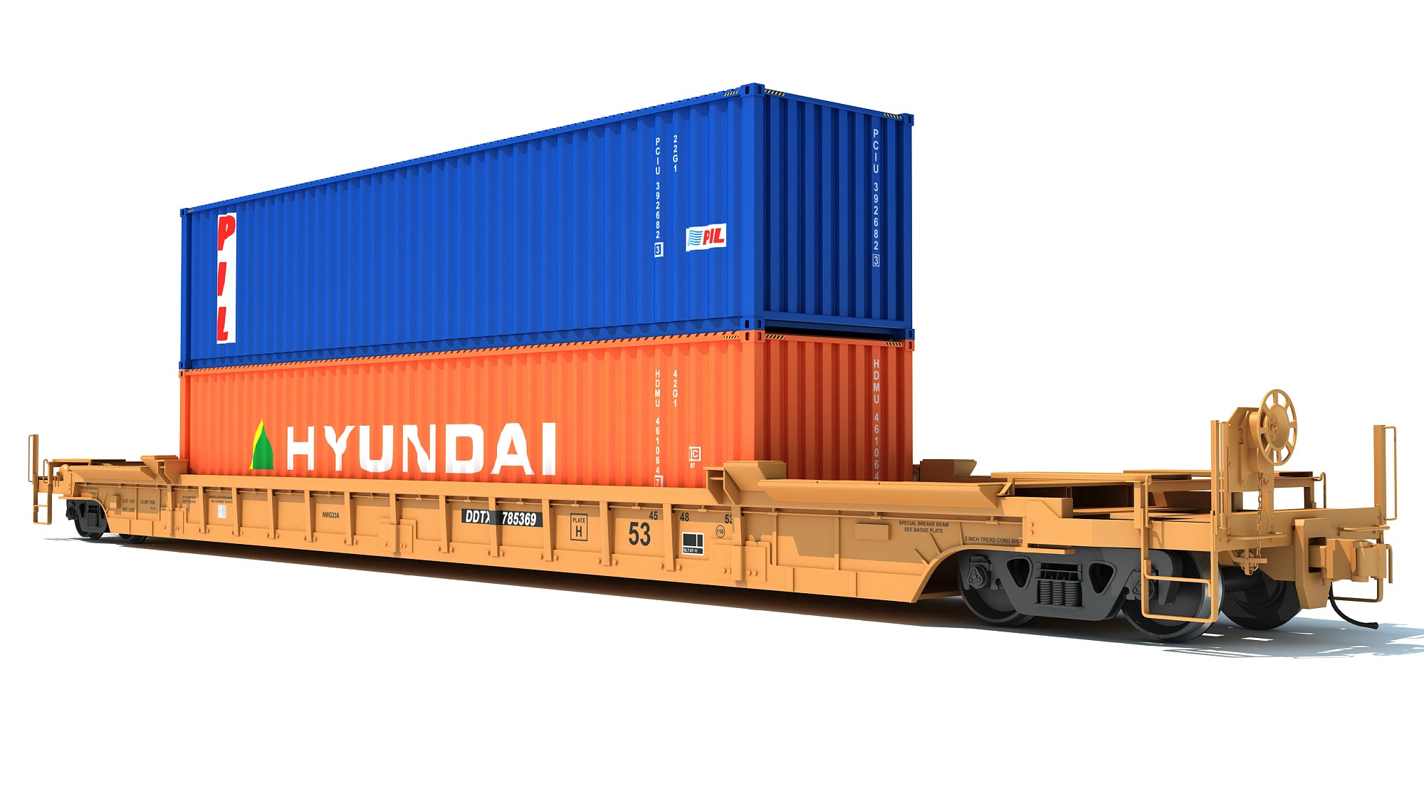 Double Stack Container Railcar