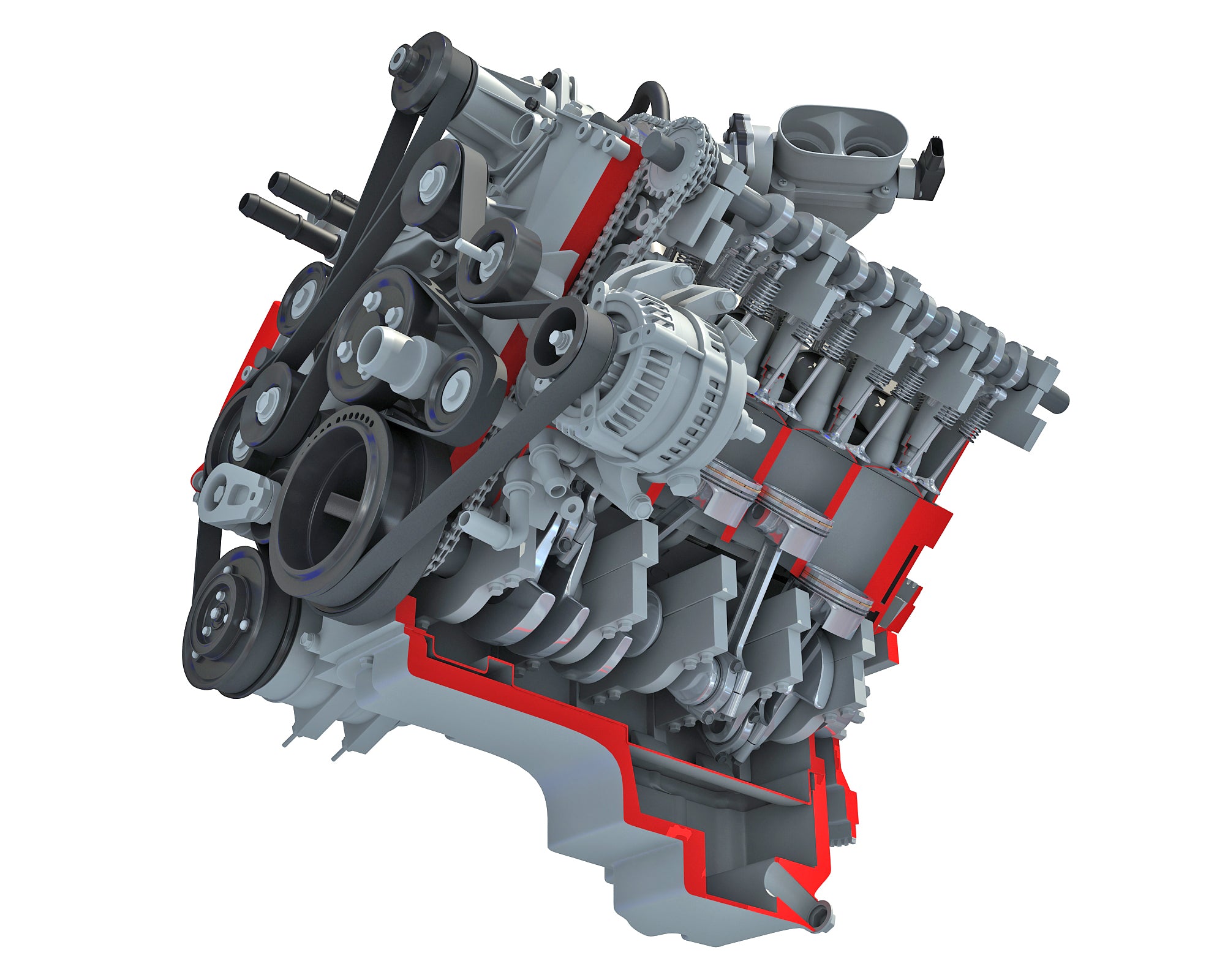V8 Engine Animation V8 Engine Working Animated 3D Model $250 .ma