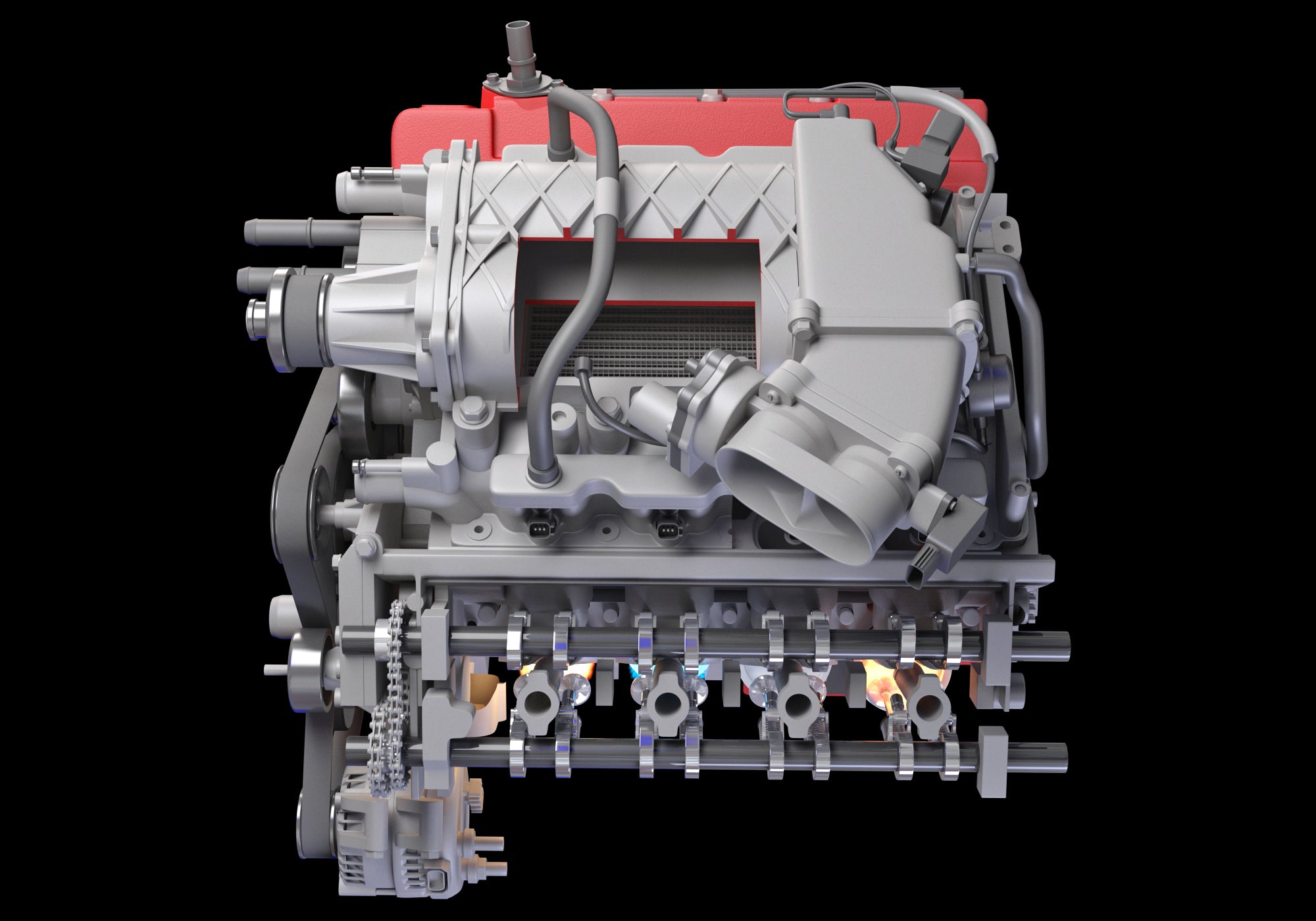 Animated Cutaway V8 Engine Ignition