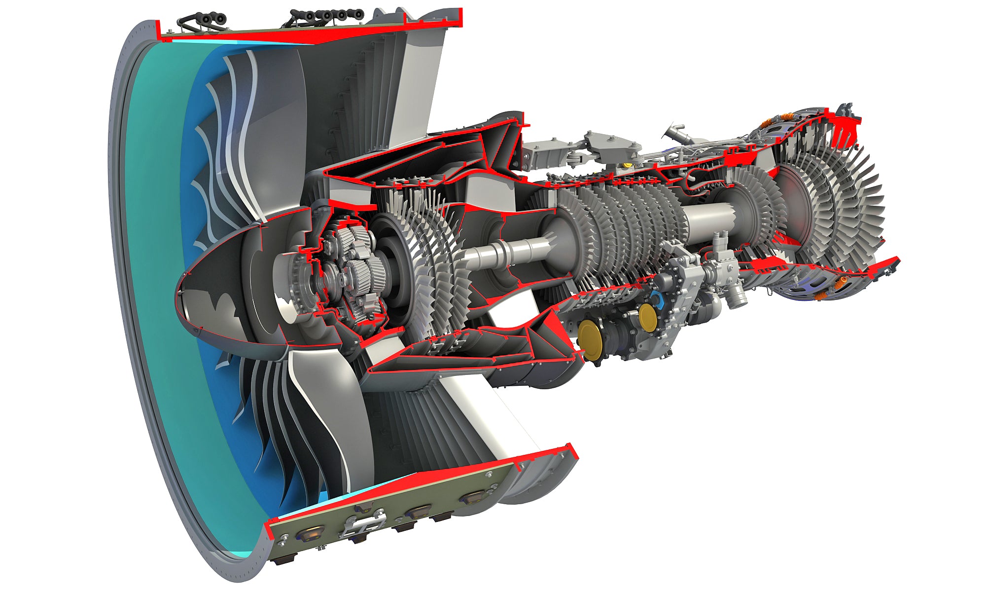 geared turbofan engine Cutaway GTF Turbofan Engine