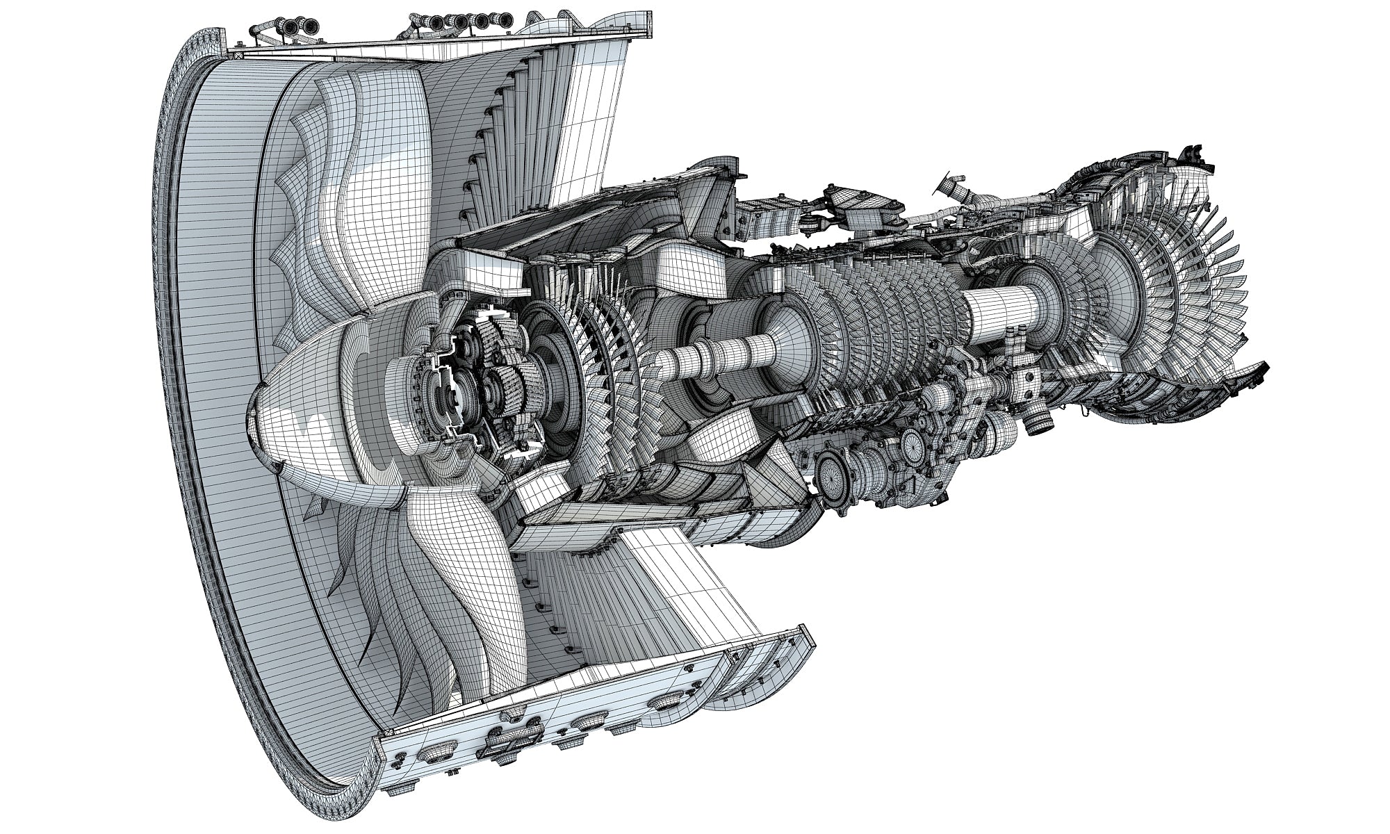 Cutaway GTF Turbofan Engine
