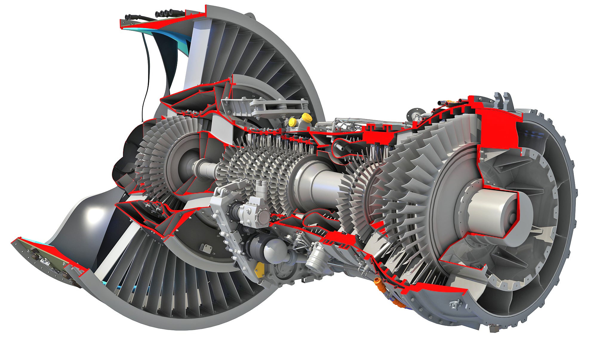 gear turbo fan Full and Cutaway GTF Turbofan Engine 3D Models – 3D Horse