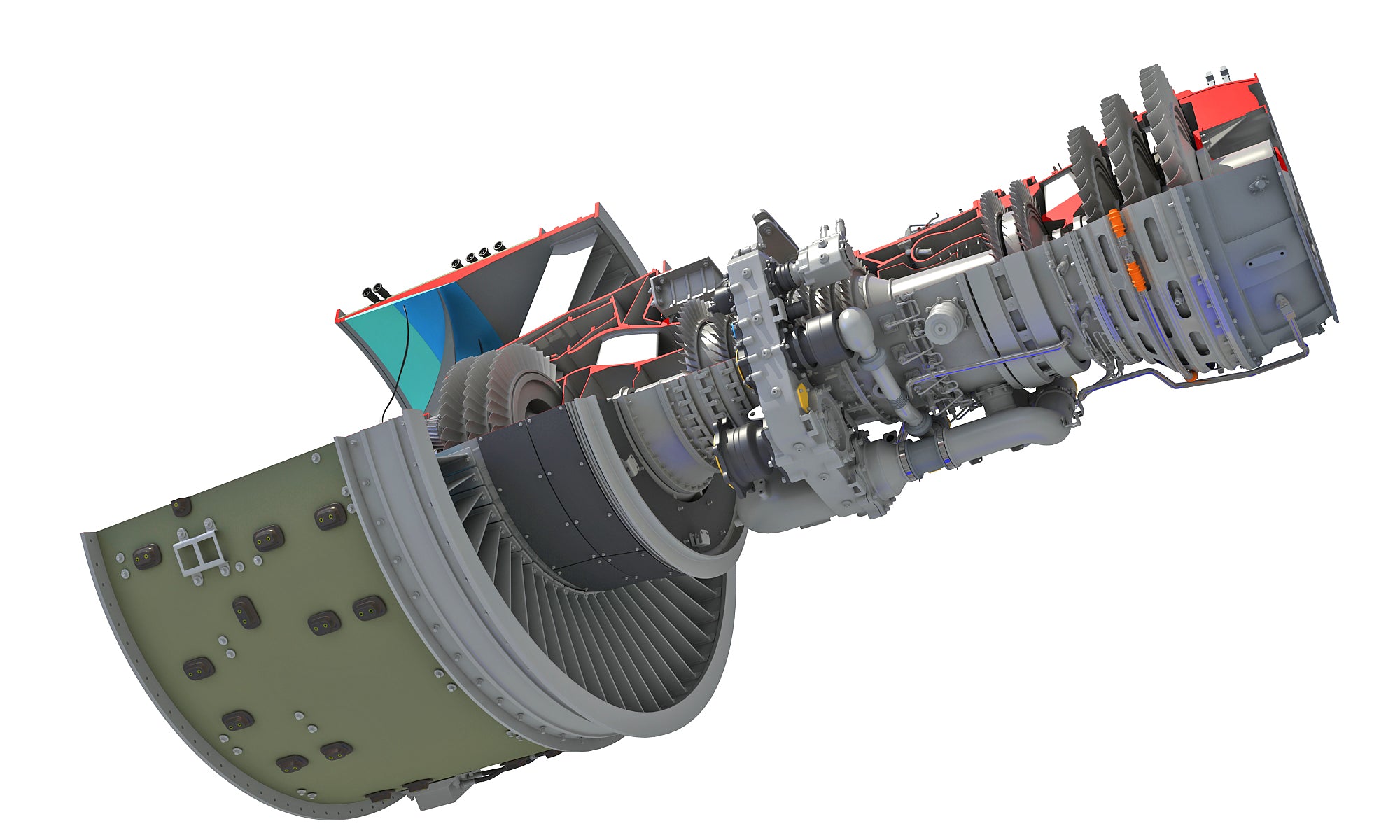 Cutaway GTF Turbofan Engine