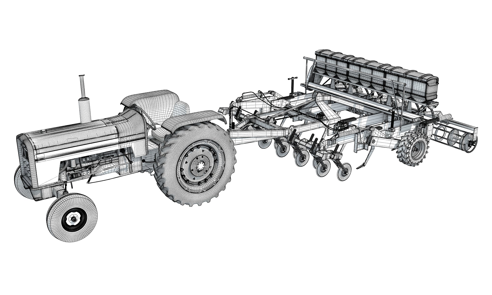 Disc Harrow Tractor 3D Models
