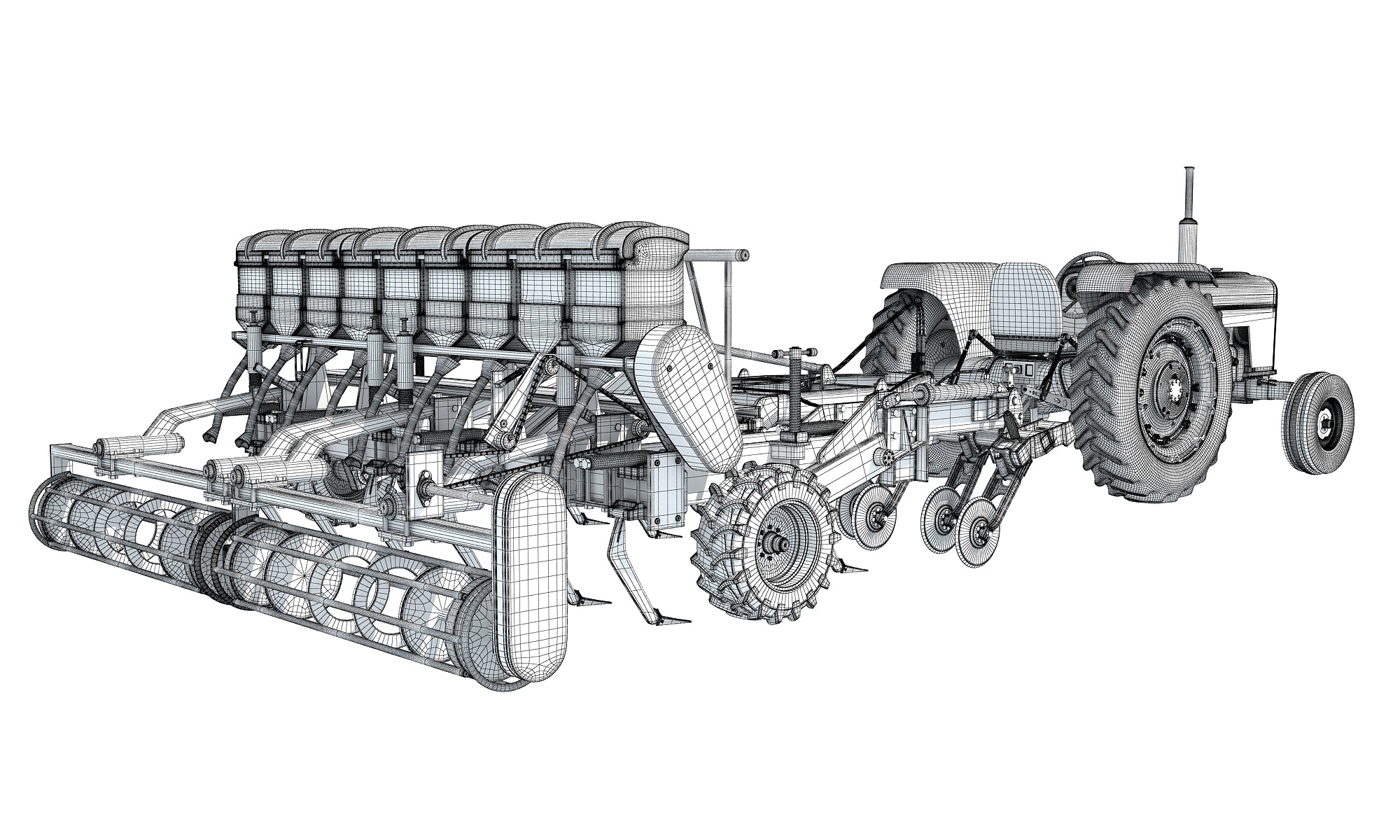 Disc Harrow Tractor 3D Models