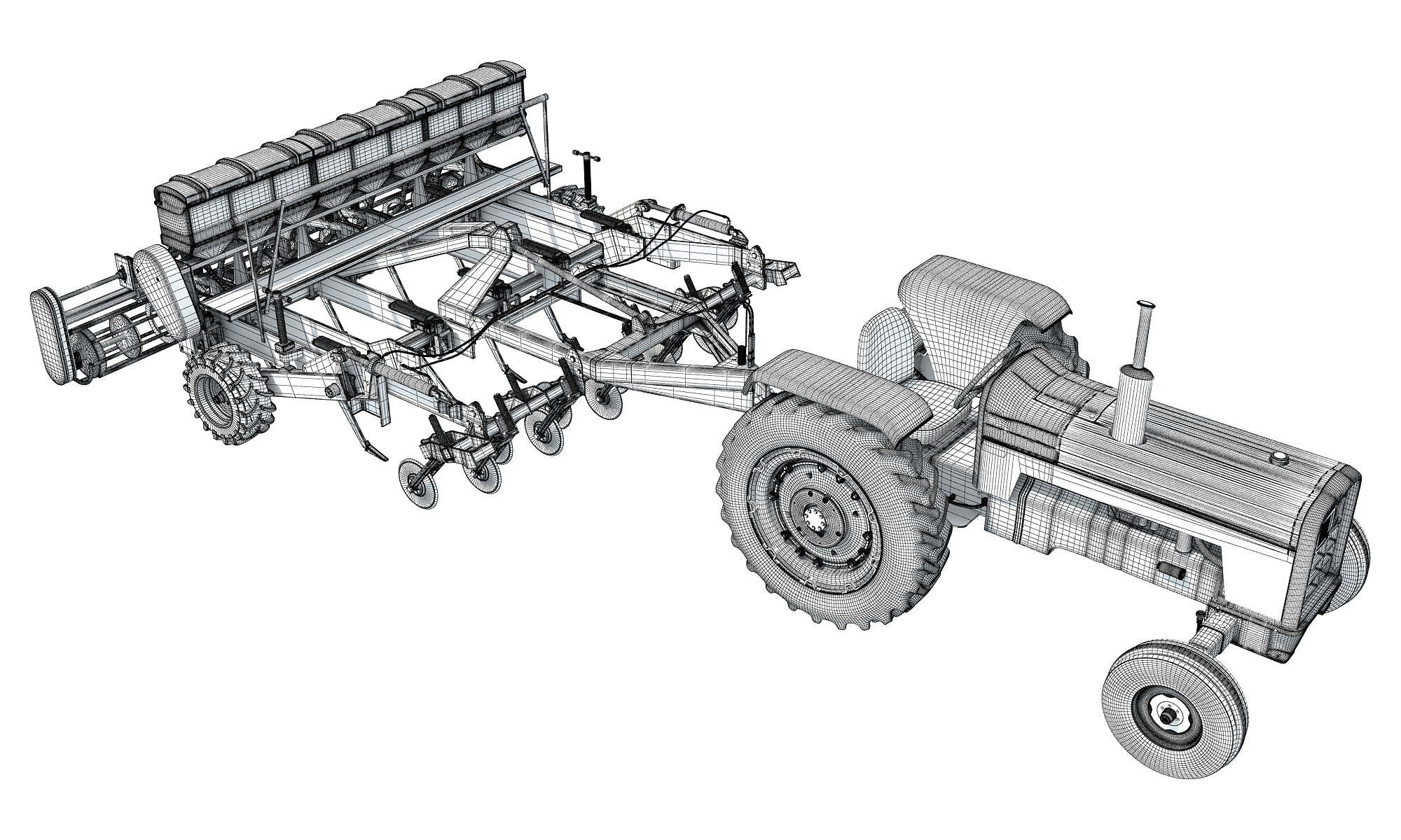 Disc Harrow Tractor 3D Models