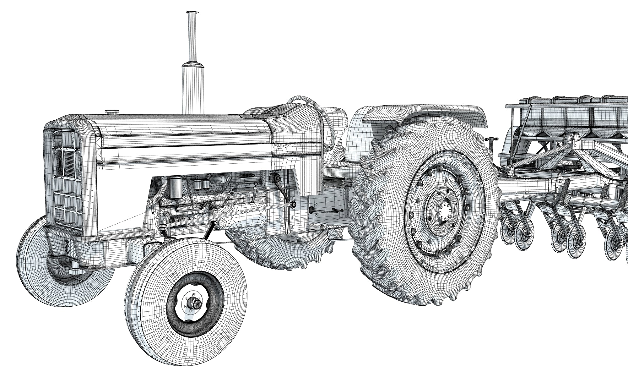 Disc Harrow Tractor 3D Models