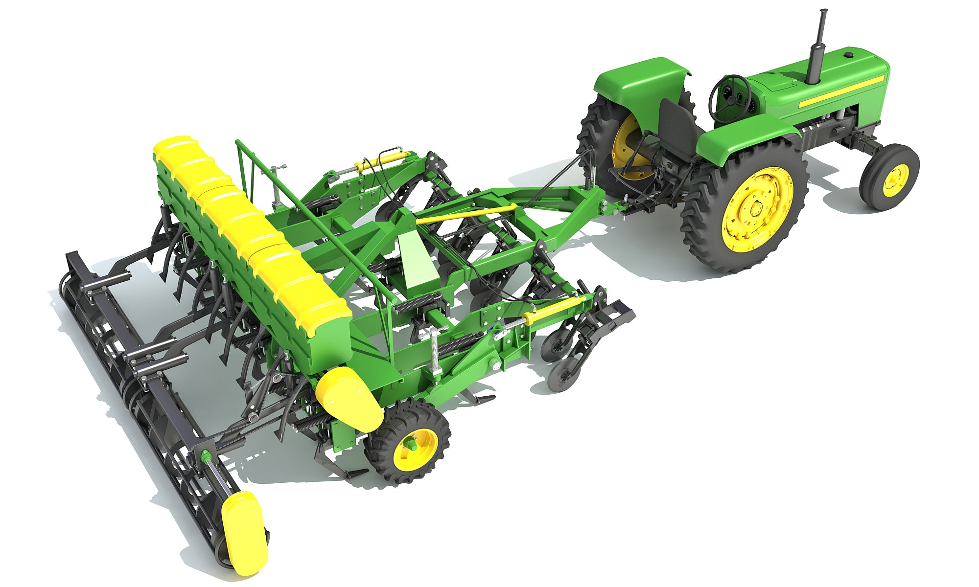 Disc Harrow Tractor 3D Models